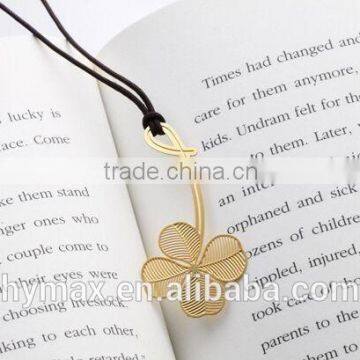 lucky four leaved clover metal bookmark