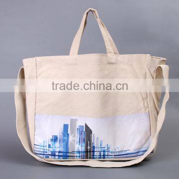 Colorful printed beach canvas tote bag