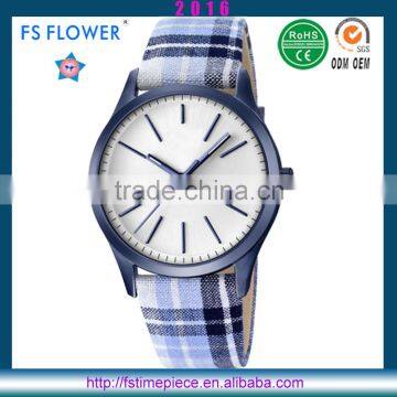 FS FLOWER - Fashion New Watch 2016 Men Cloth Strap White Dial Watch High Quality Shenzhen Watch Factory Good Faith Company