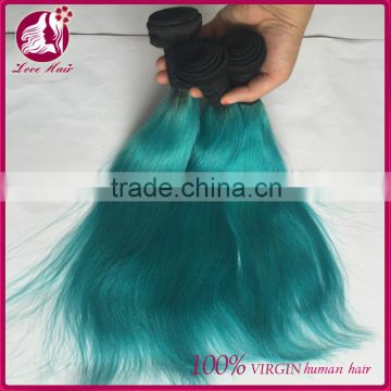 1b teal two tone hair fashion colored brazilian human hair weave free shipping