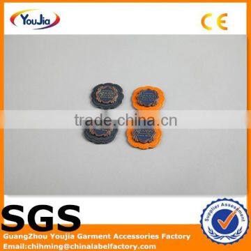 High quality custom jeans denim leather labels with fashion metal logo