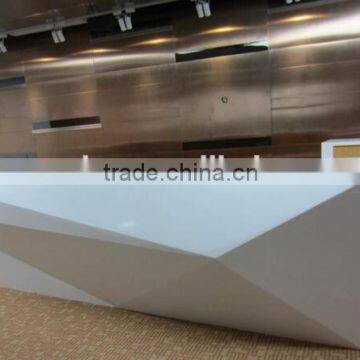 Good quality solid surface reception desk,L shape reception desk,white reception desk,solid surface countertop