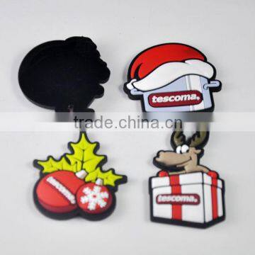 new creative chirstmas logo design custom 3d soft pvc magnetic fridge magnet