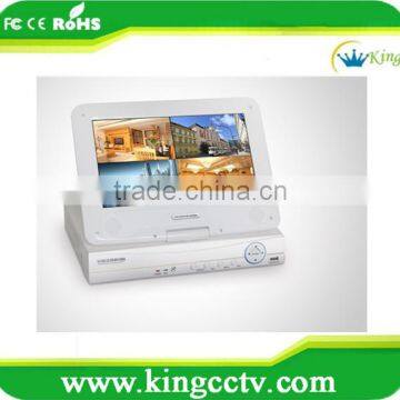 H 264 10.1inch 4channel AHD / NVR / DVR With Built-in LCD Monitor