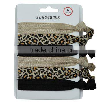 Crease free dye tie hair tie accessories set with leopard printing