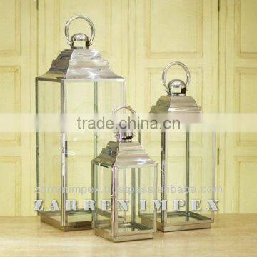 Metal Glass Lantern 24"