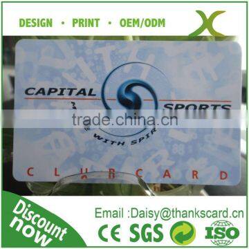 Free Sample..!! Plastic fitness card/ PVC sportif card/ fitness center member card