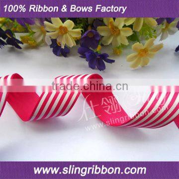 Print Stripe Ribbon, Red Ribbon With White Stripe