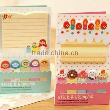 Cute 1+5 Sticker Bookmark Marker Memo Flags Index Pad Tab Sticky Notes photo-5