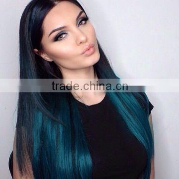 2015 Wholesale Free Sample Teal Ombre Hair Weavs, Teal Hair Weave Color, Teal Ombre Clip in Hair Extension