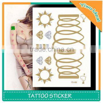 Body Flash Glitter Gold Wholesale Temporary Tattoo