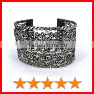 Unique braided metal wire copper alloy bangle