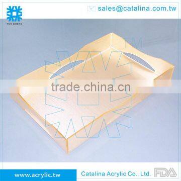 Taiwan Manufacturer High Quality Buffet Supplies Food Plate Pastry Tray Cake Display Acrylic Banquet Serving Tray