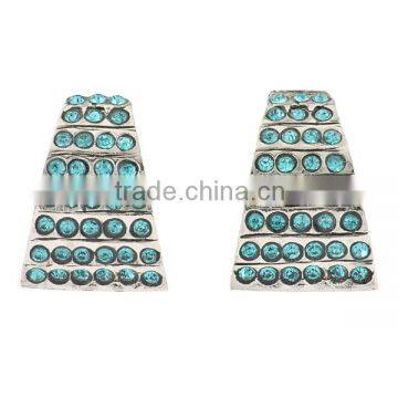 Indian ethnic look studs earrings with multi gemstone and oxidized. Jaipuri manufactured jewelry. Zinc alloy led free metal.