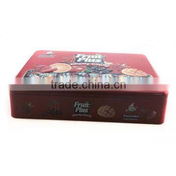 colorful SGS approved candy tin box,big capacity vintage tin box,rectangular metal box factory