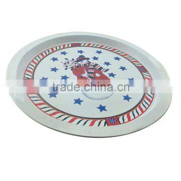 Custom Logo Beautiful Metal Tin Plate Round Bread Tin Tray photo-3