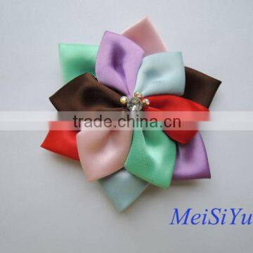 Handmade Satin Ribbon Rose Flower DIY Craft Wedding Dress Flower Appliques/sequin Appliques/satin Flower photo-6