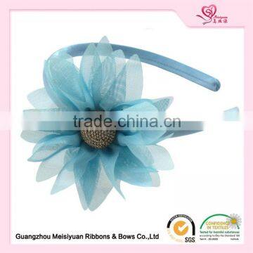 Blue Chiffon Sun Flowers Hair Accessories With Headband/New Design Girls Hair Band