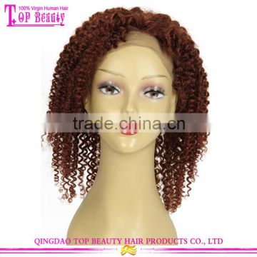 Kinky Curly Color 30 7a Unprocessed Brazilian Human Hair Lace Front Wigs For Black Women