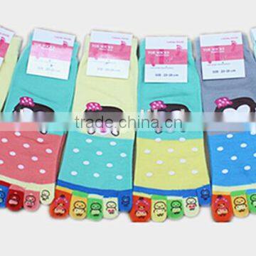 Women's five toe socks, little monkey toe socks, lovey cartoon toe socks