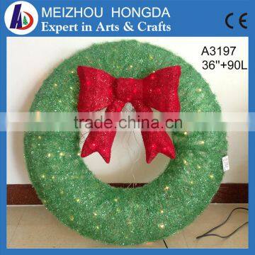 Christmas Occasion Decorated Christmas Led Light Garland Wreath photo-3