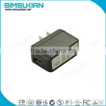 Wallmount Connection and DC Output Type 5w usb power adapter for mobile phone