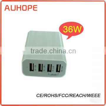 CE/ROHS/FCC/REACH/WEEE high quality 4 in one 38W iSmart 4 port hub usb charger for mobile phone/laptop/camera/mp3/mp4