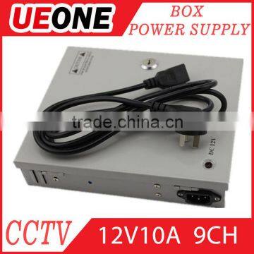 factory sell output 12V 10A 9channels power supply box
