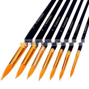 Cheap Price Art Supplier Free Sample 6Pcs Artist Painting Brushes Long Handle Round Nylon Hair Watercolor Paint Brush Set