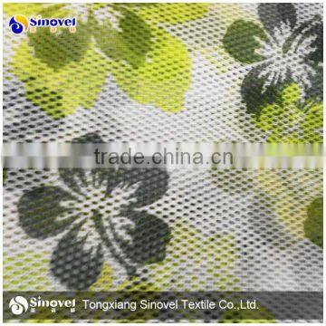 Flower Pattern Printed Mesh Fabric