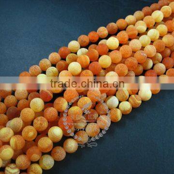 1 string 15inch string,about 38pcs,10mm round shape orange dyed weathered agate loose beads findings supplies 3110169