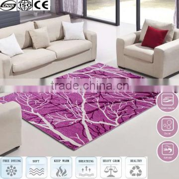 2016 hot sale purple silk shaggy carpet carpet underlay hotel carpet