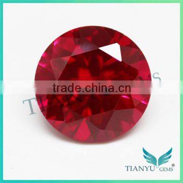 Best price 12mm round brilliant cut 5# synthetic corundum dove blood lab created ruby diamond