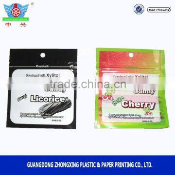 Aluminum foil chewing gum packaging bag with zipper