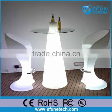 remote control rechargeable RGB color led furniture,modern bar high table and chair