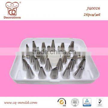 26pcs fondant cake stainless steel pastry nozzles pastry tubes