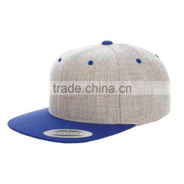 6 panel Wool and PU fabric snapback with 3D embroidery