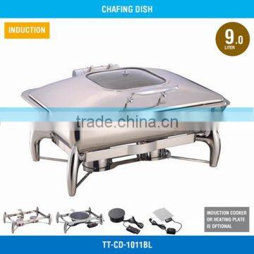 Cheap Chafing Dish - 9 L, Glass Cover, Mechanical Hinge, TT-CD-1011BL