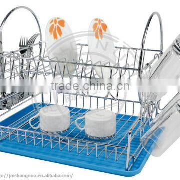 kitchen 2 tiers wire Dish rack glass drying rack