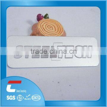 sand blasting aluminum card with adhesive sticker/ custom aluminum card