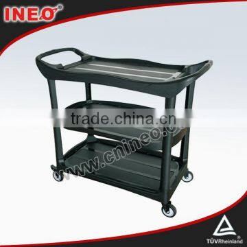 Black Color Plastic Mutifunction Restaurant Food Trolley/Beverage Trolley/Service Trolley