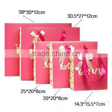 Wholesale Pink Color Paper Bags With Handles photo-5