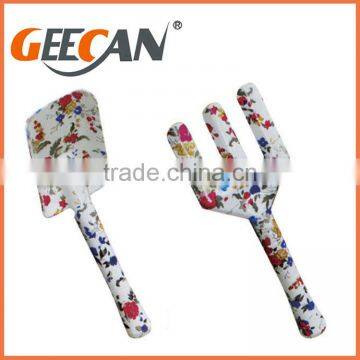 3pcs Garden Tool Set Including 2 Shovels,1 Fork With Floral Printing photo-3