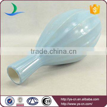 Matt Blue Ceramic Vase Painted by Hand for Hotel Decoration photo-6