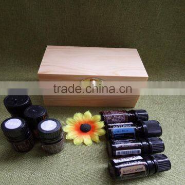Upscale Recycled Decorative Discount Enjoyable Essential Oil Wooden Storage Box for 8 Small 5 ML Bottles With Hinges Wholesale