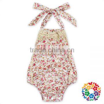 Infant Baby Girls Smock Design Tassel Romper Sunsuit Plain Cotton Floral Kids Jumpsuit photo-2