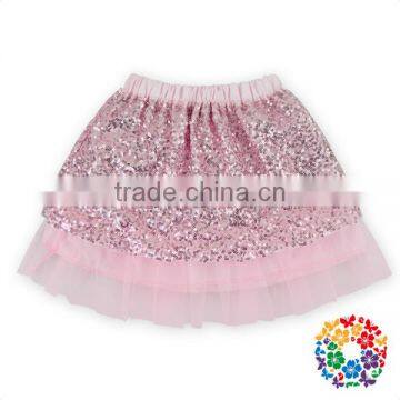 Latest fashion dresses girls glitter sequin tutu toddler pink tutu skirt for 2 year old girl dress