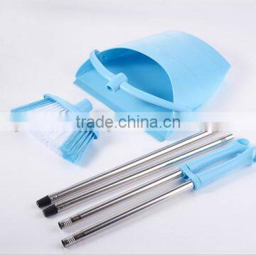 Candy Colour Demountable Plastic Broom Dustpan Cleaning Sets/long Handle Windproof Dustpan photo-3