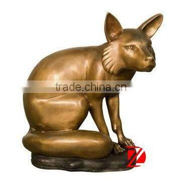 Casting brass small fox statue garden animal sculptures