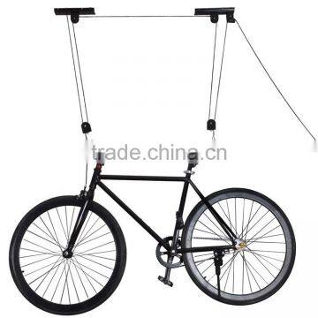 Bicycle Lift Bike Ceiling Mount Pulley Hoist Rack Garage Storage Hooks Hanger A1417 photo-3